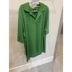 FootJoy Green Striped Polo Shirt –‎ Men’s Golf Performance Collared Top size XL